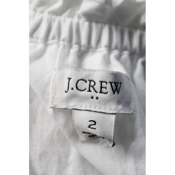 J Crew Womens Sleeveless Square Neck Embroidered Trim Dress White Cotton Size 2 - Picture 4 of 6